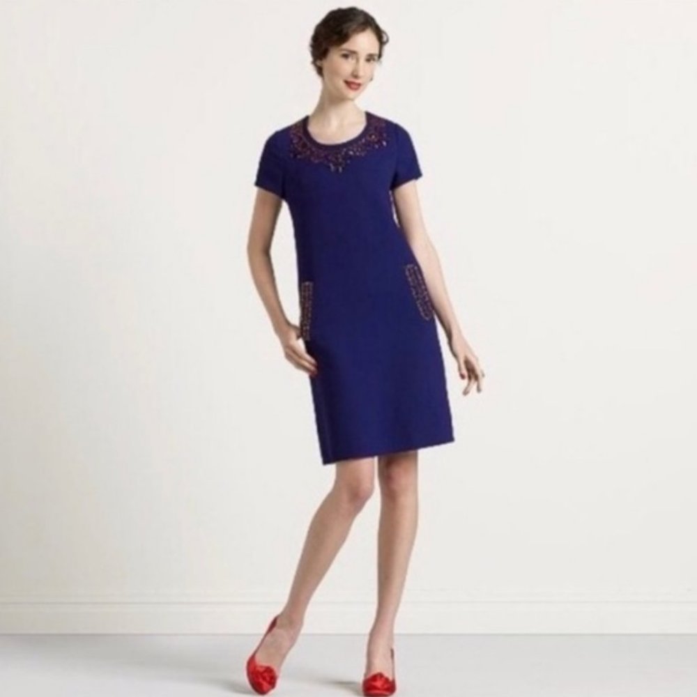 Sale! Kate Spade Purple Jeweled Shift Dress - Sz 4 - Picture 3 of 8
